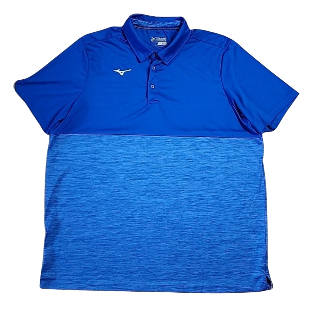 Mizuno Blue Casual Golf Polo Shirt Size XXL Short Sleeve Activewear